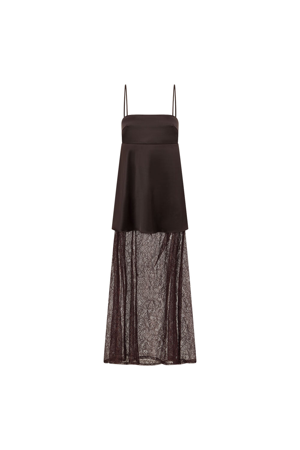 Chocolate Brown Lace Maxi Dove Dress