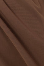 Brown Gathered Mini Dally Dress