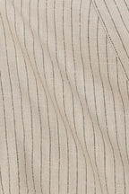 Grey and Black Pinstripe Strapless Bow Mini Tulia Dress