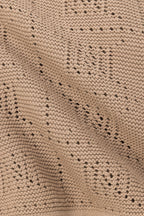 Brown Knit Strapless Mini Beret Dress