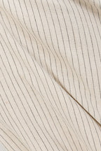 Beige and Black Pinstripe V Neck Maxi Cipriana Dress