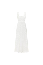 White Embroidered Wide Strap Maxi Evi Dress
