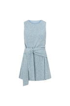 Blue Knit Front Tie Mini Narah Dress